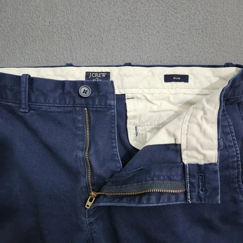 J. Crew Pants Men 32X30(28) Navy Flex Slim Chino